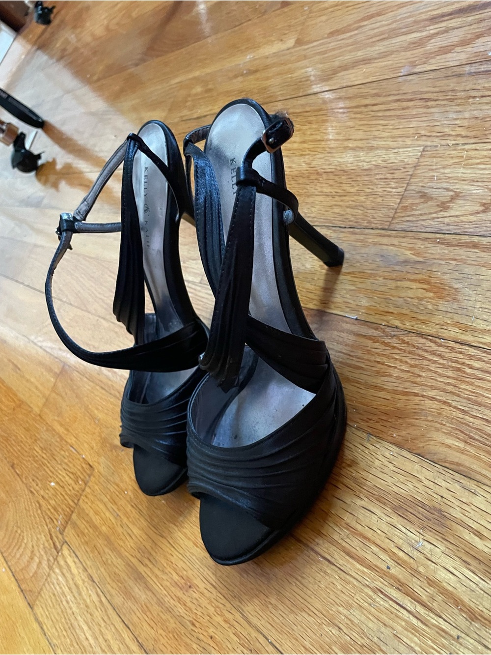 Black Women's Strappy High Heel Sandals